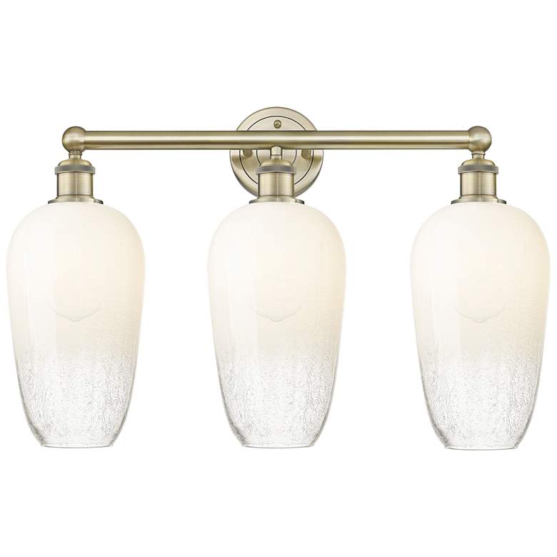 Image 1 Edison Brookhaven Flute 25"W 3 Light Brass Bath Light With Opal Shade
