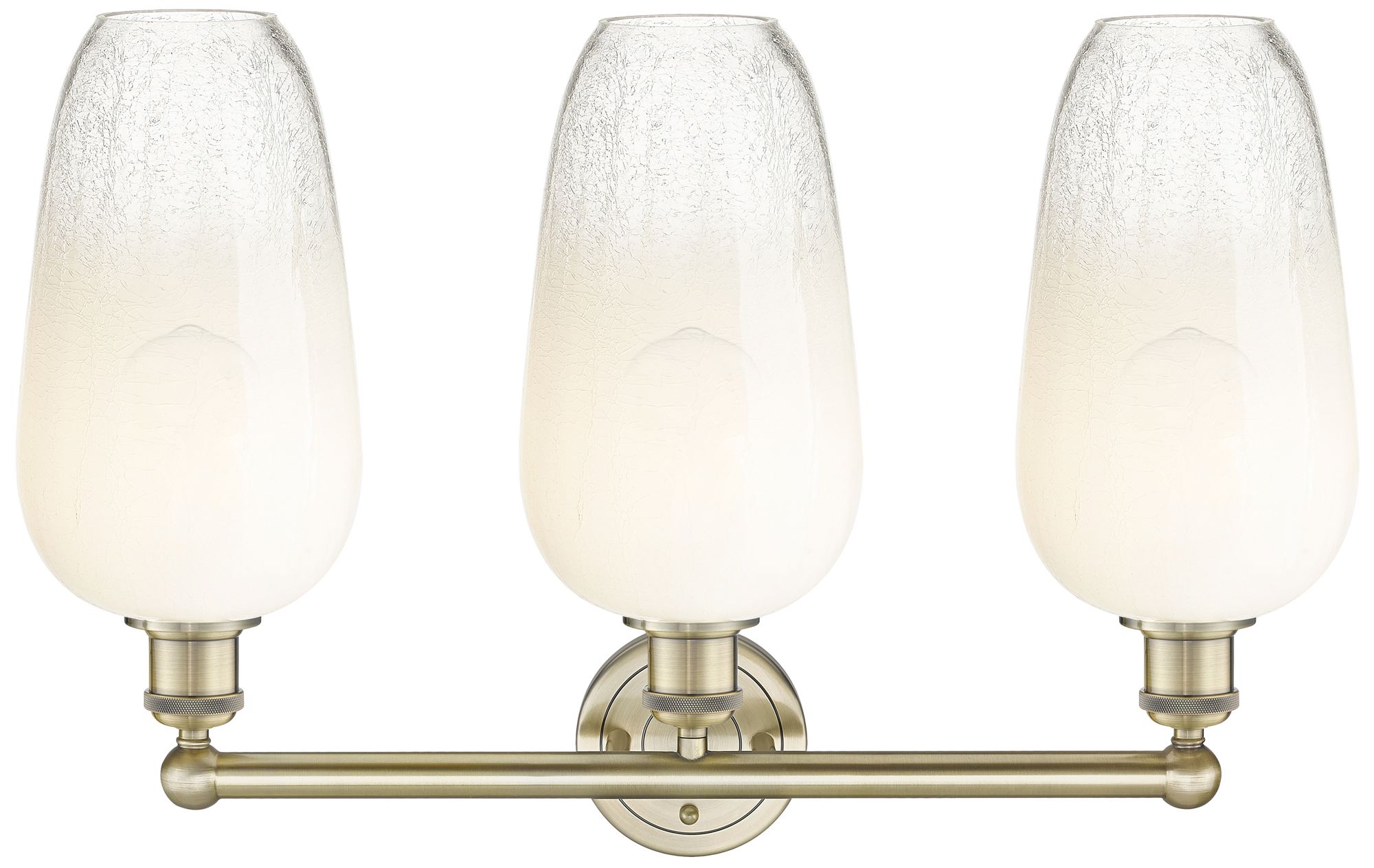 Image 2 Edison Brookhaven Flute 25"W 3 Light Brass Bath Light With Opal Shade more views