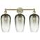Edison Brookhaven Flute 25"W 3 Light Brass Vanity Light w/ Slate Shade
