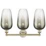 2_Edison Brookhaven Flute 25"W 3 Light Brass Vanity Light w/ Slate Shade more views