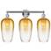 Edison Brookhaven Flute 25"W 3 Light Chrome Bath Light w/ Amber Shade