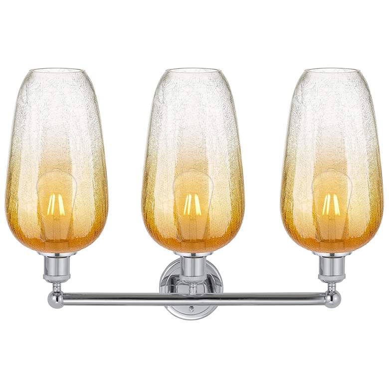 Image 2 Edison Brookhaven Flute 25"W 3 Light Chrome Bath Light w/ Amber Shade more views