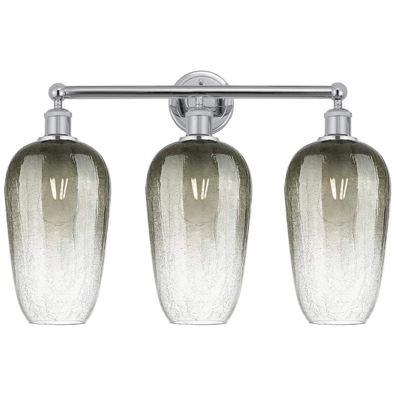 Image 1 Edison Brookhaven Flute 25"W 3 Light Chrome Bath Light w/ Slate Shade