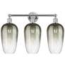 1_Edison Brookhaven Flute 25"W 3 Light Chrome Bath Light w/ Slate Shade