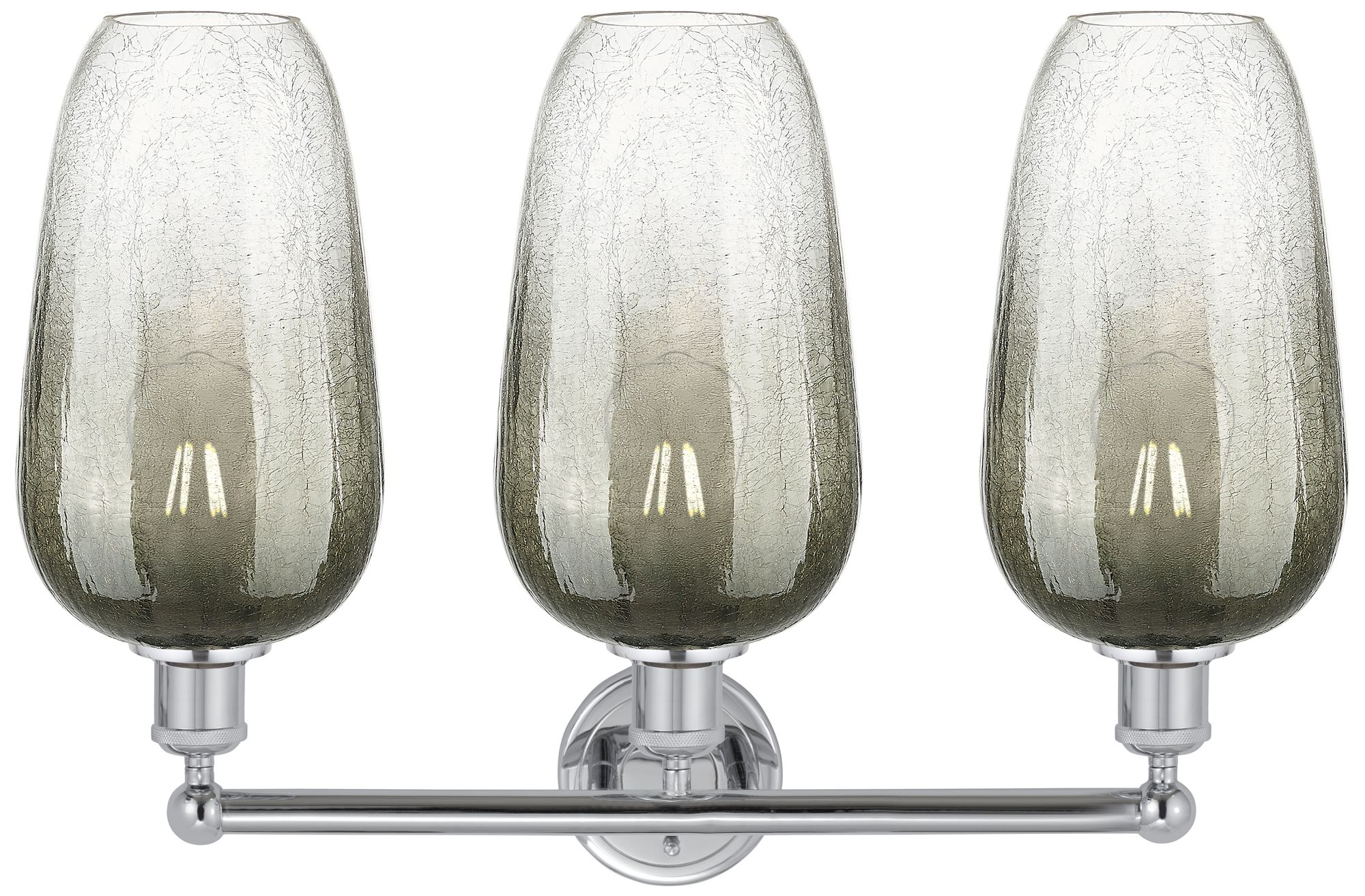 Image 2 Edison Brookhaven Flute 25"W 3 Light Chrome Bath Light w/ Slate Shade more views