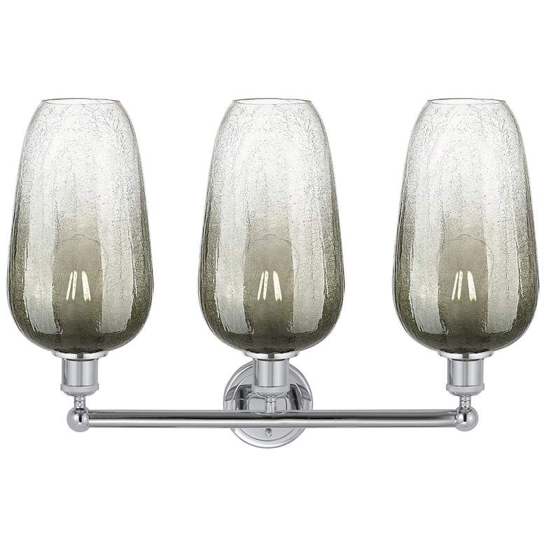 Image 2 Edison Brookhaven Flute 25"W 3 Light Chrome Bath Light w/ Slate Shade more views