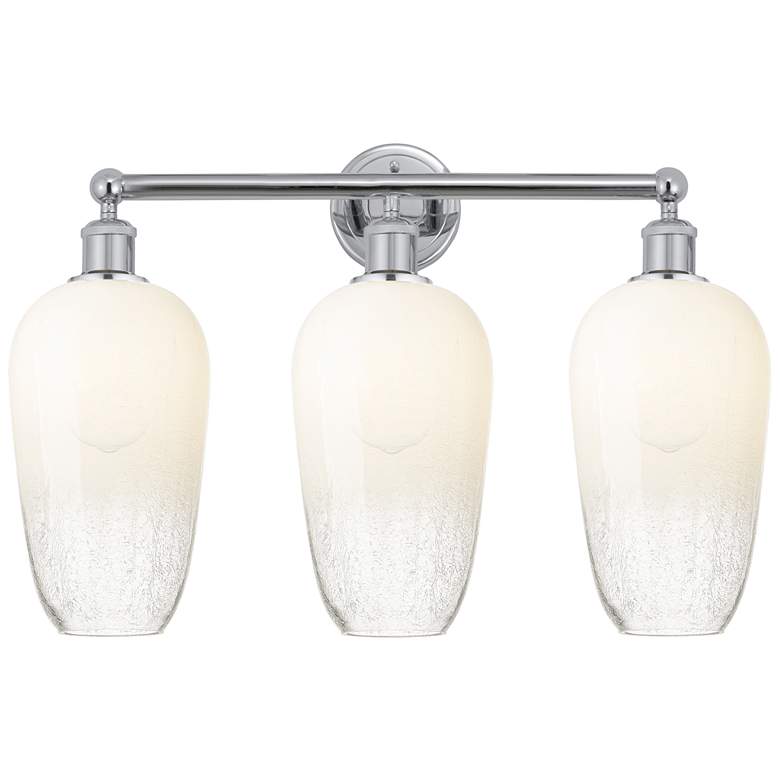 Image 1 Edison Brookhaven Flute 25"W 3 Light Chrome Vanity Light w/ Opal Shade