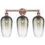 1_Edison Brookhaven Flute 25"W 3 Light Copper Bath Light w/ Slate Shade