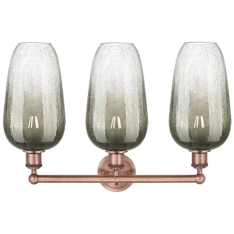 Image 2 Edison Brookhaven Flute 25"W 3 Light Copper Bath Light w/ Slate Shade more views