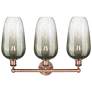 2_Edison Brookhaven Flute 25"W 3 Light Copper Bath Light w/ Slate Shade more views