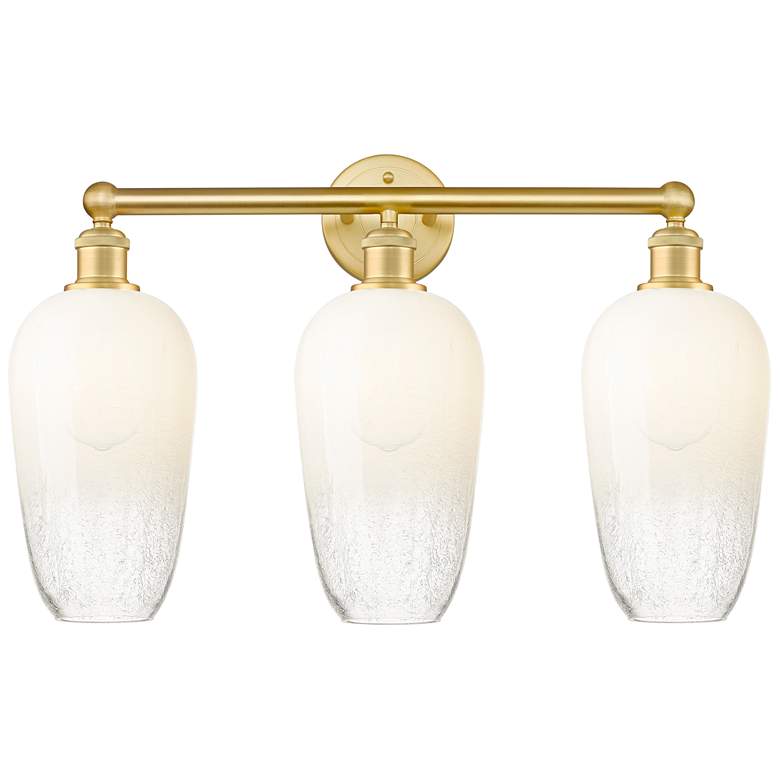 Image 1 Edison Brookhaven Flute 25"W 3 Light Gold Vanity Light w/ Opal Shade