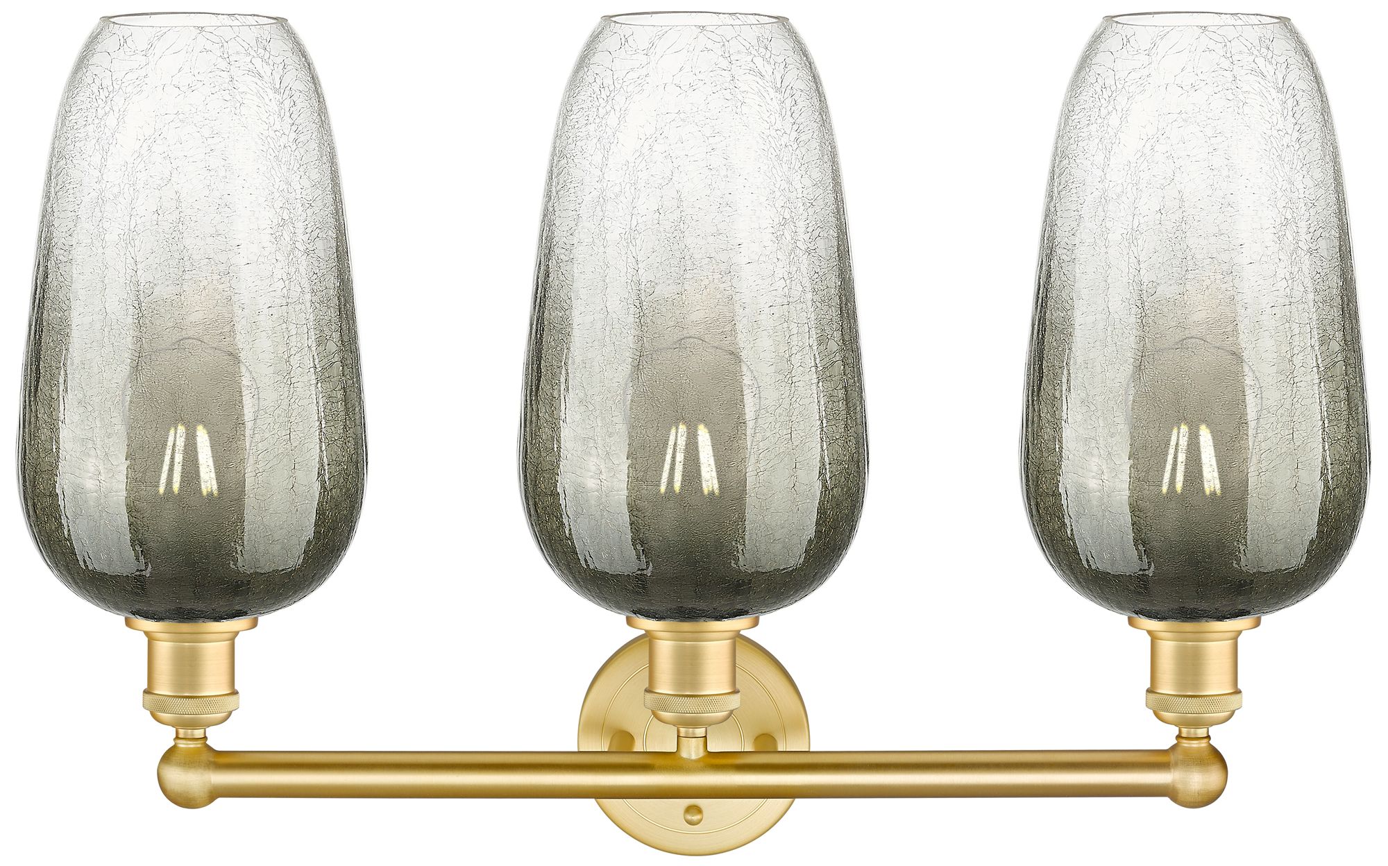 Image 2 Edison Brookhaven Flute 25"W 3 Light Gold Vanity Light w/ Slate Shade more views