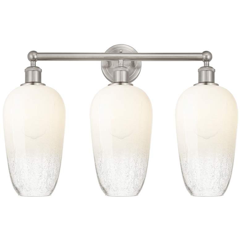 Image 1 Edison Brookhaven Flute 25"W 3 Light Nickel Bath Light w/ Opal Shade