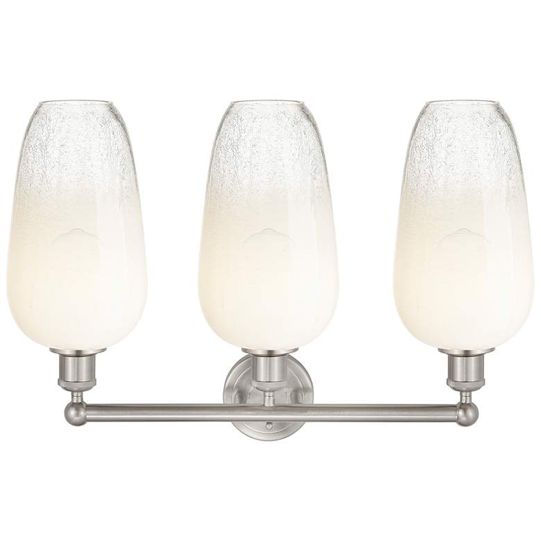 Image 2 Edison Brookhaven Flute 25"W 3 Light Nickel Bath Light w/ Opal Shade more views