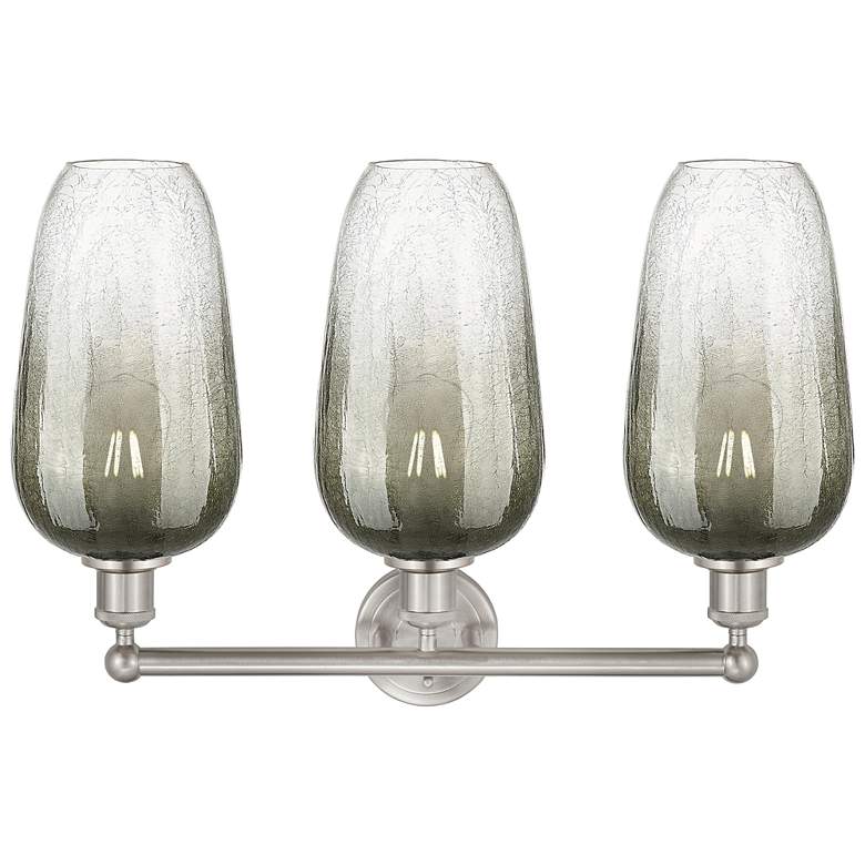 Image 2 Edison Brookhaven Flute 25"W 3 Light Nickel Bath Light w/ Slate Shade more views