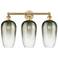 Edison Brookhaven Flute 25"W 3-Lt Brushed Brass Vanity w/ Slate Shade