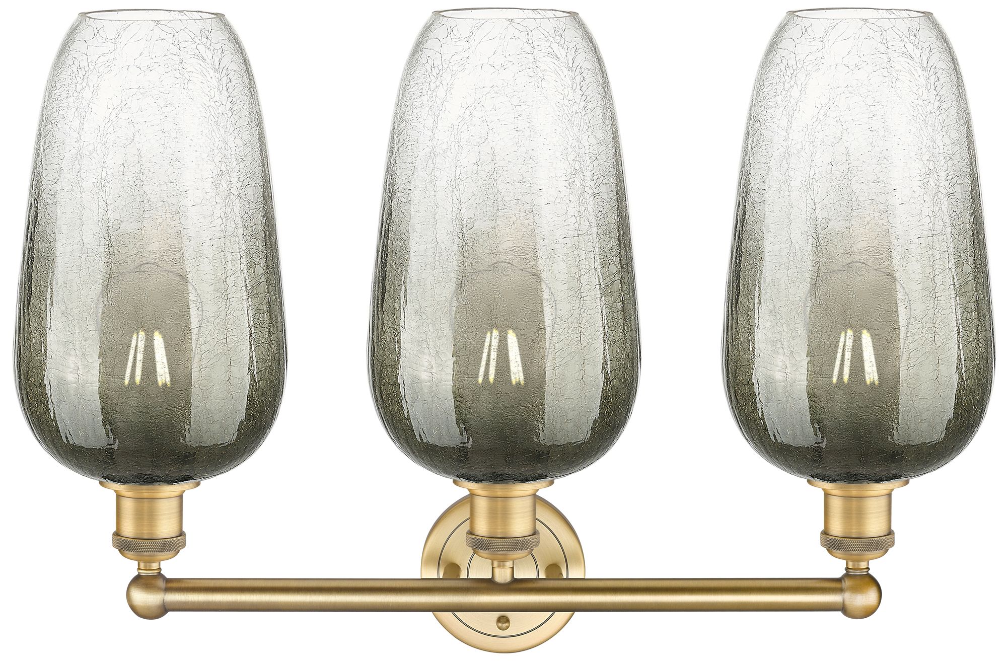 Image 2 Edison Brookhaven Flute 25"W 3-Lt Brushed Brass Vanity w/ Slate Shade more views