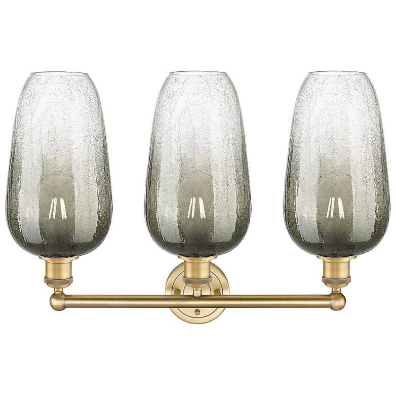 Image 2 Edison Brookhaven Flute 25"W 3-Lt Brushed Brass Vanity w/ Slate Shade more views