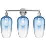 1_Edison Brookhaven Flute 25"W 3-Lt Chrome Bath Light w/ Sapphire Shade