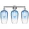 Edison Brookhaven Flute 25"W 3-Lt Chrome Bath Light w/ Sapphire Shade