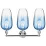2_Edison Brookhaven Flute 25"W 3-Lt Chrome Bath Light w/ Sapphire Shade more views
