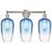 Edison Brookhaven Flute 25"W 3-Lt Nickel Bath Light w/ Sapphire Shade