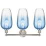 2_Edison Brookhaven Flute 25"W 3-Lt Nickel Bath Light w/ Sapphire Shade more views