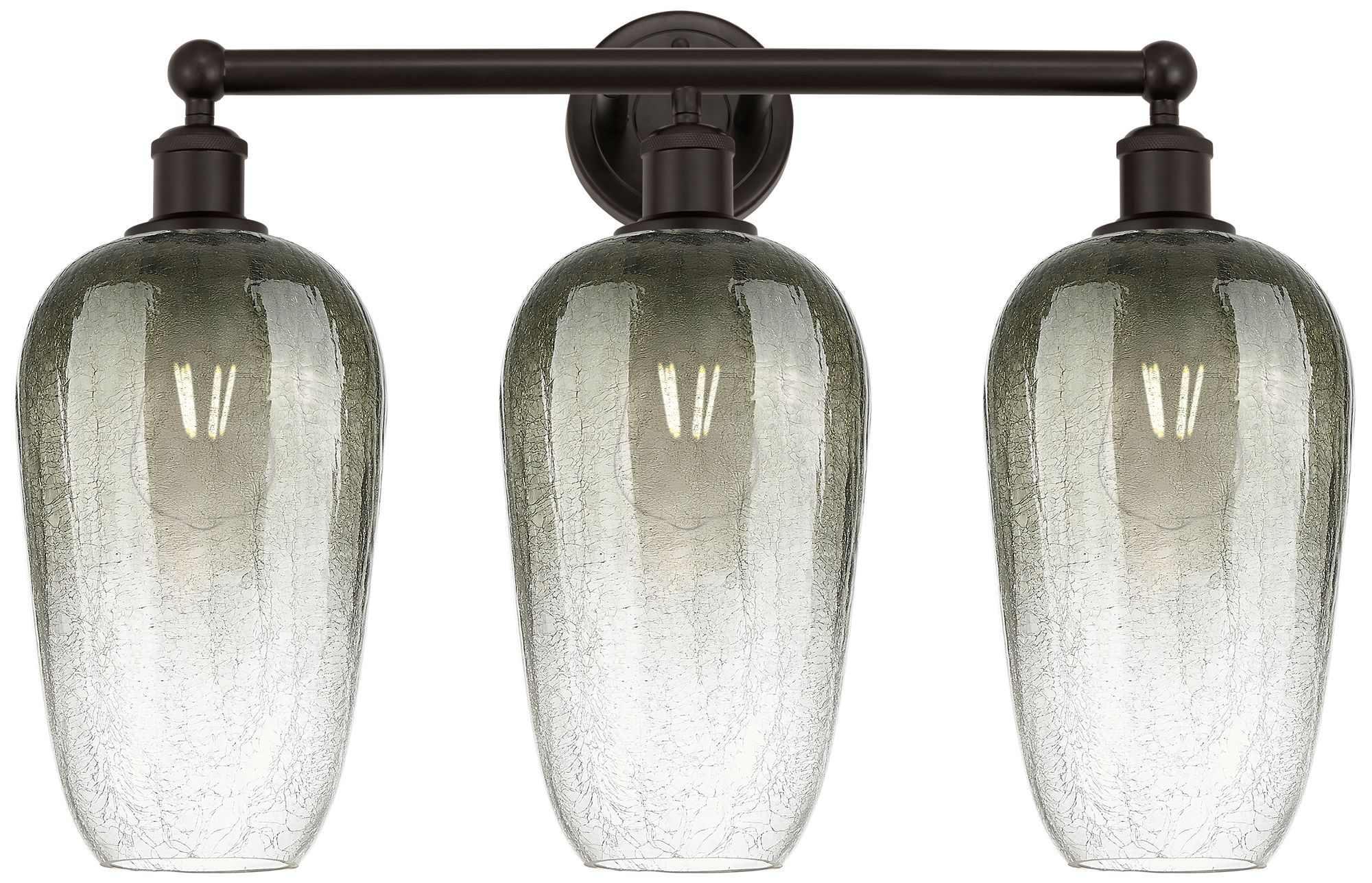 Edison Brookhaven Flute 25"W 3-Lt Oiled Bronze Vanity w/ Slate Shade