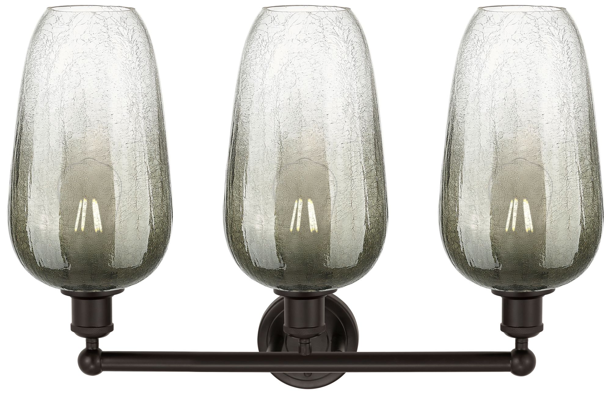 Image 2 Edison Brookhaven Flute 25"W 3-Lt Oiled Bronze Vanity w/ Slate Shade more views