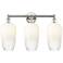 Edison Brookhaven Flute 25"W 3-Lt Polished Nickel Vanity w/ Opal Shade