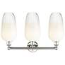 2_Edison Brookhaven Flute 25"W 3-Lt Polished Nickel Vanity w/ Opal Shade more views