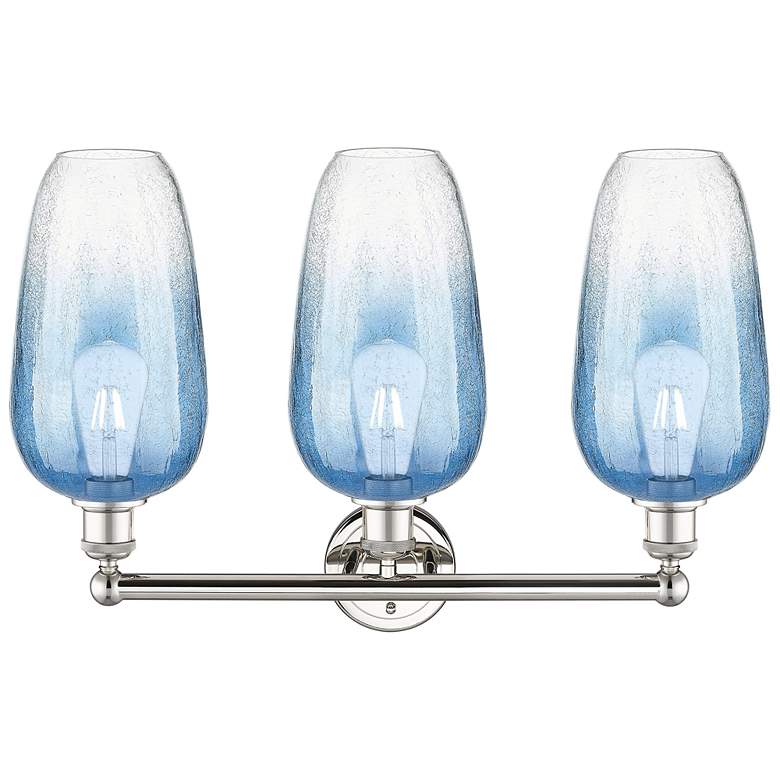 Image 2 Edison Brookhaven Flute 25"W 3-Lt Polished Nickel Vanity w/ Sapphire Shade more views