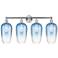 Edison Brookhaven Flute 34"W 4 Light Chrome Vanity w/ Sapphire Shade