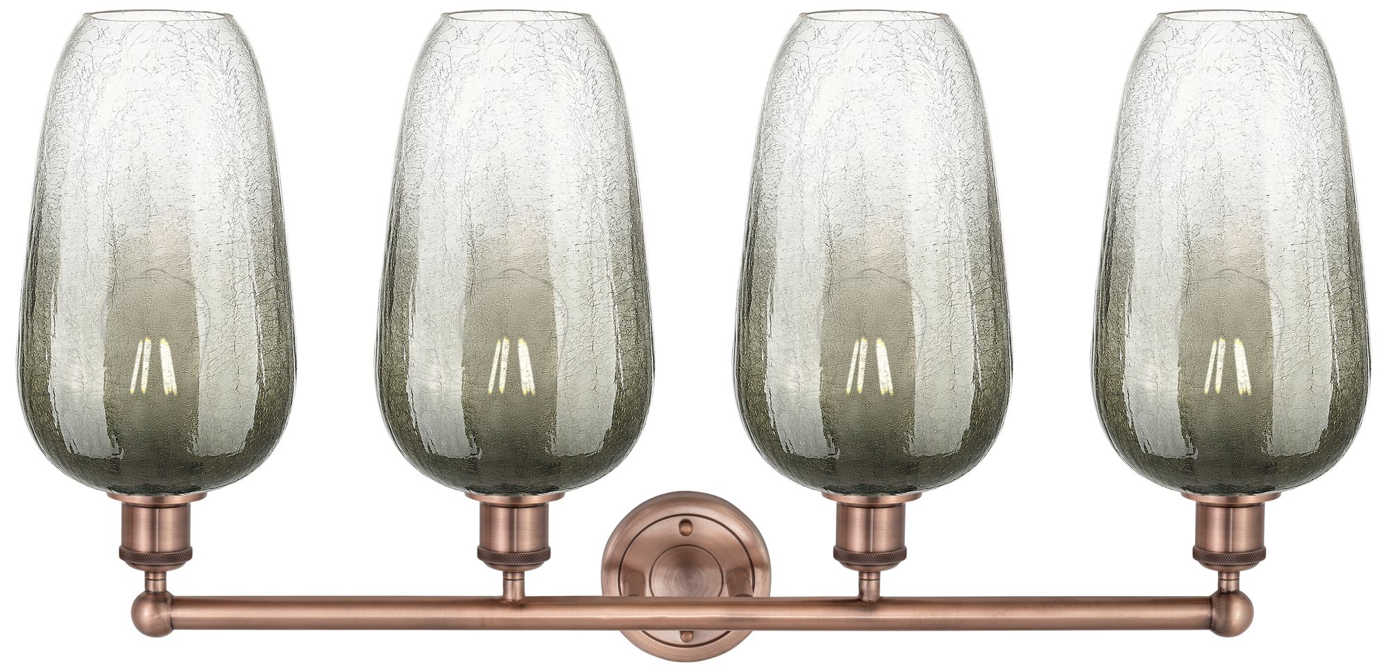 Image 2 Edison Brookhaven Flute 34"W 4 Light Copper Bath Light w/ Slate Shade more views