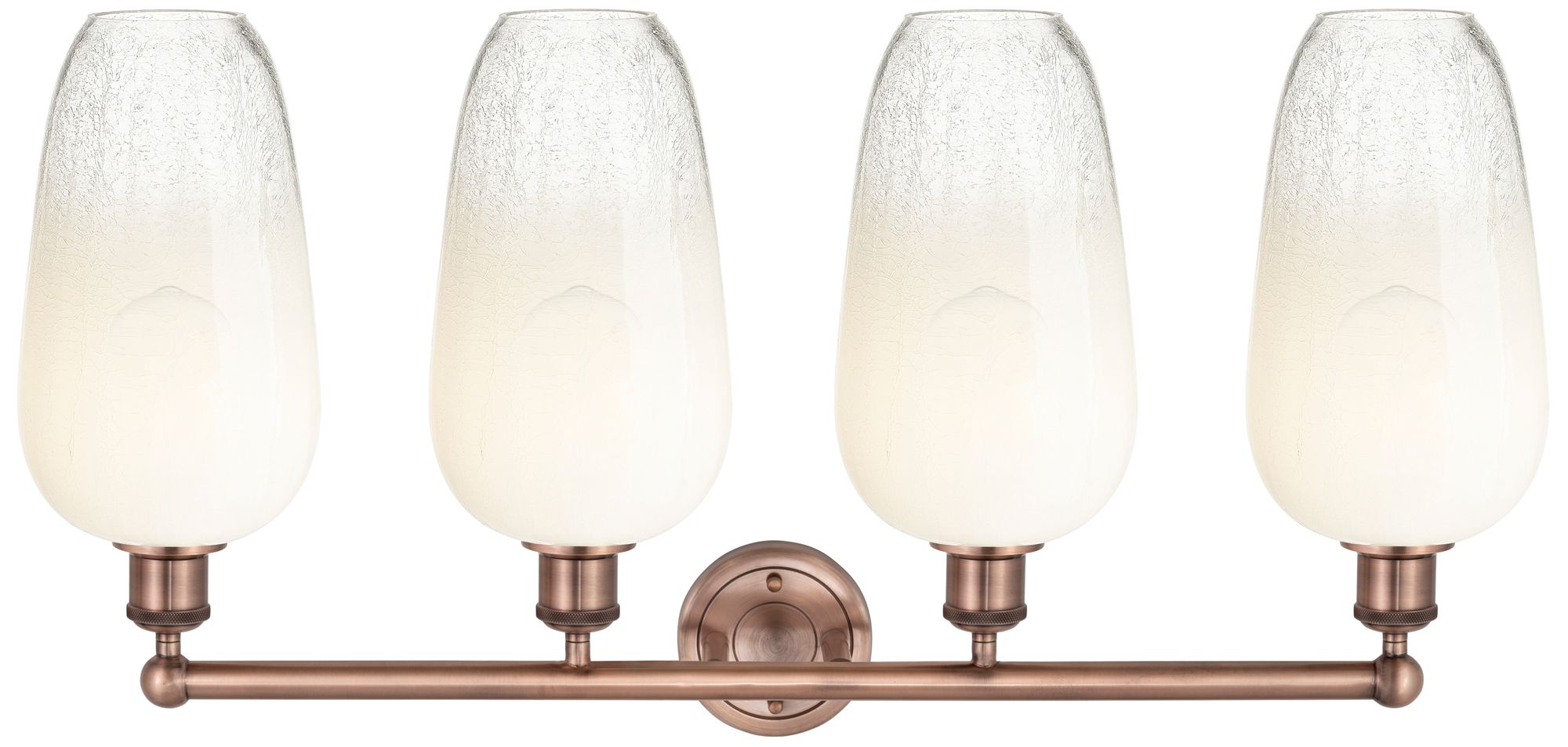 Image 2 Edison Brookhaven Flute 34"W 4 Light Copper Vanity Light w/ Opal Shade more views