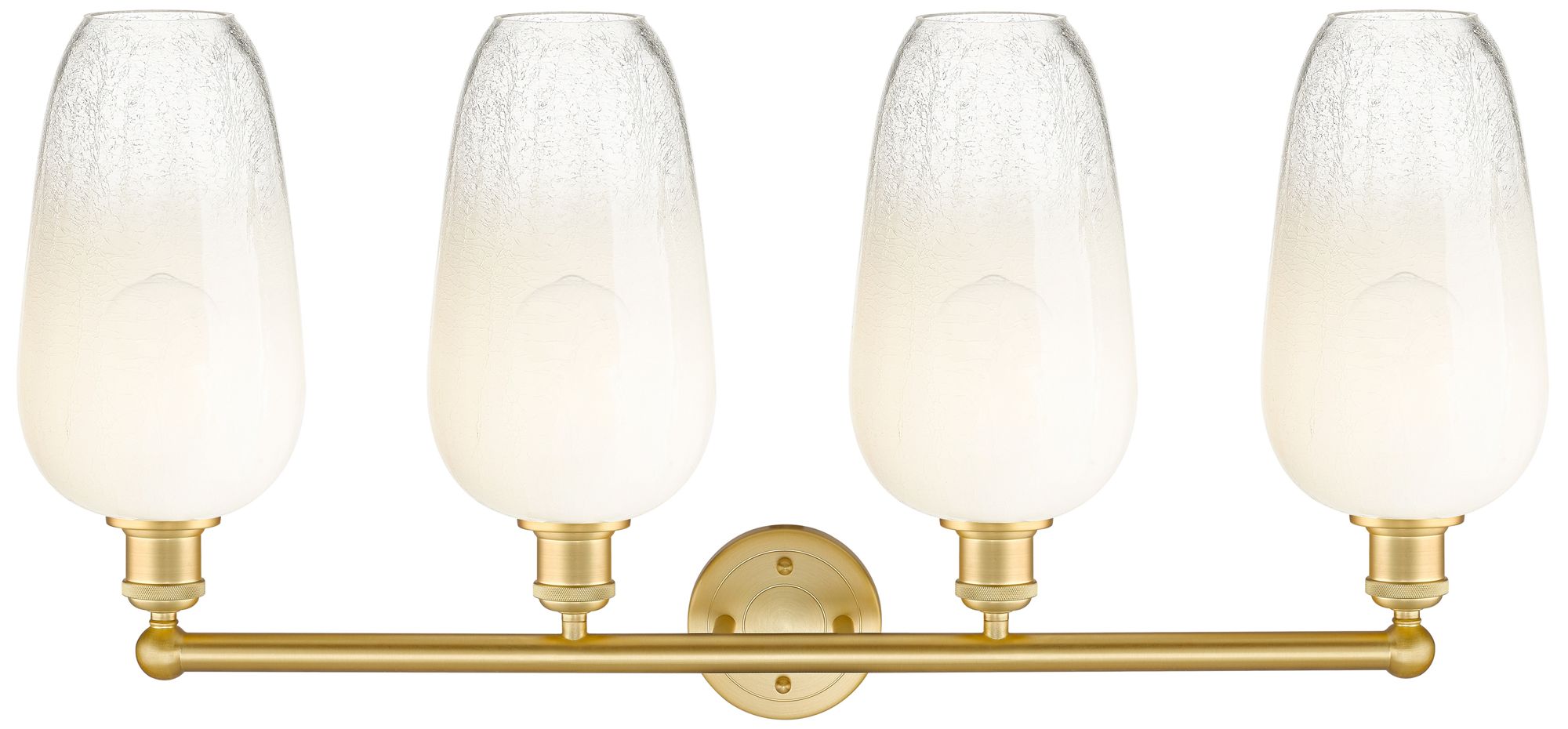 Image 2 Edison Brookhaven Flute 34"W 4 Light Gold Vanity Light w/ Opal Shade more views