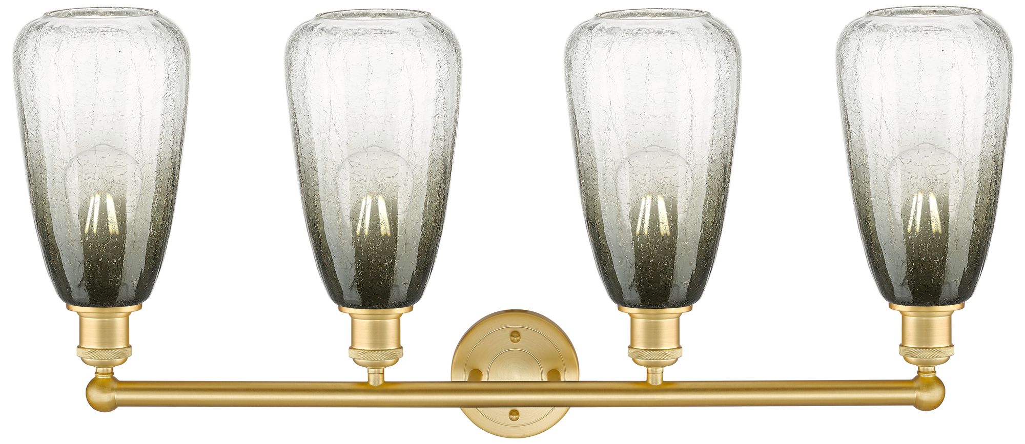 Image 2 Edison Brookhaven Flute 34"W 4 Light Gold Vanity Light w/ Slate Shade more views