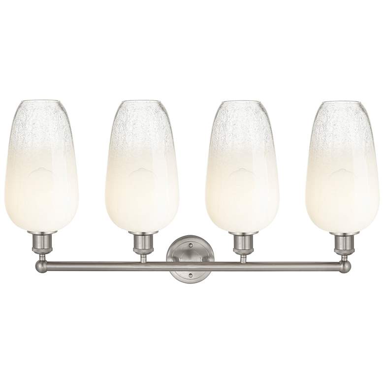 Image 2 Edison Brookhaven Flute 34"W 4 Light Nickel Bath Light w/ Opal Shade more views