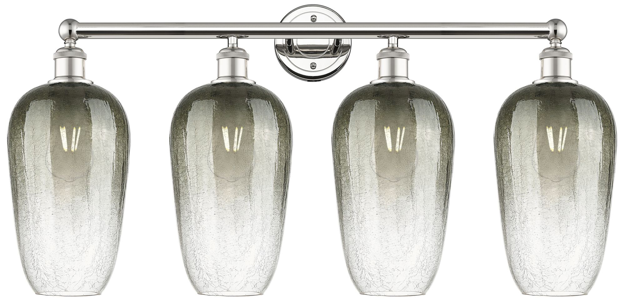 Edison Brookhaven Flute 34"W 4-Lt Polished Nickel Vanity w/ Slate Shade