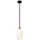 Edison Brookhaven Flute 7"W Black Brass Stem Pendant w/ Opal Shade