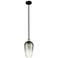 Edison Brookhaven Flute 7"W Black Brass Stem Pendant w/ Slate Shade