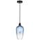 Edison Brookhaven Flute 7"W Black Cord Mini Pendant w/ Sapphire Shade