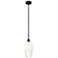 Edison Brookhaven Flute 7"W Black Stem Hung Mini Pendant w/ Opal Shade