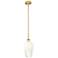 Edison Brookhaven Flute 7"W Brushed Brass Stem Pendant w/ Opal Shade