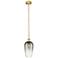 Edison Brookhaven Flute 7"W Brushed Brass Stem Pendant w/ Slate Shade