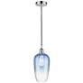 1_Edison Brookhaven Flute 7"W Chrome Cord Mini Pendant w/ Sapphire Shade
