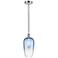 Edison Brookhaven Flute 7"W Chrome Cord Mini Pendant w/ Sapphire Shade