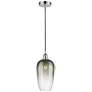 1_Edison Brookhaven Flute 7"W Chrome Cord Mini Pendant w/ Slate Shade