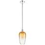 Edison Brookhaven Flute 7"W Chrome Stem Mini Pendant w/ Amber Shade