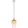 Edison Brookhaven Flute 7"W Chrome Stem Mini Pendant w/ Amber Shade
